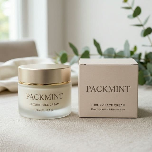 Cream jar with matching box